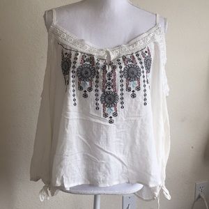 LF cold shoulder boho blouse top